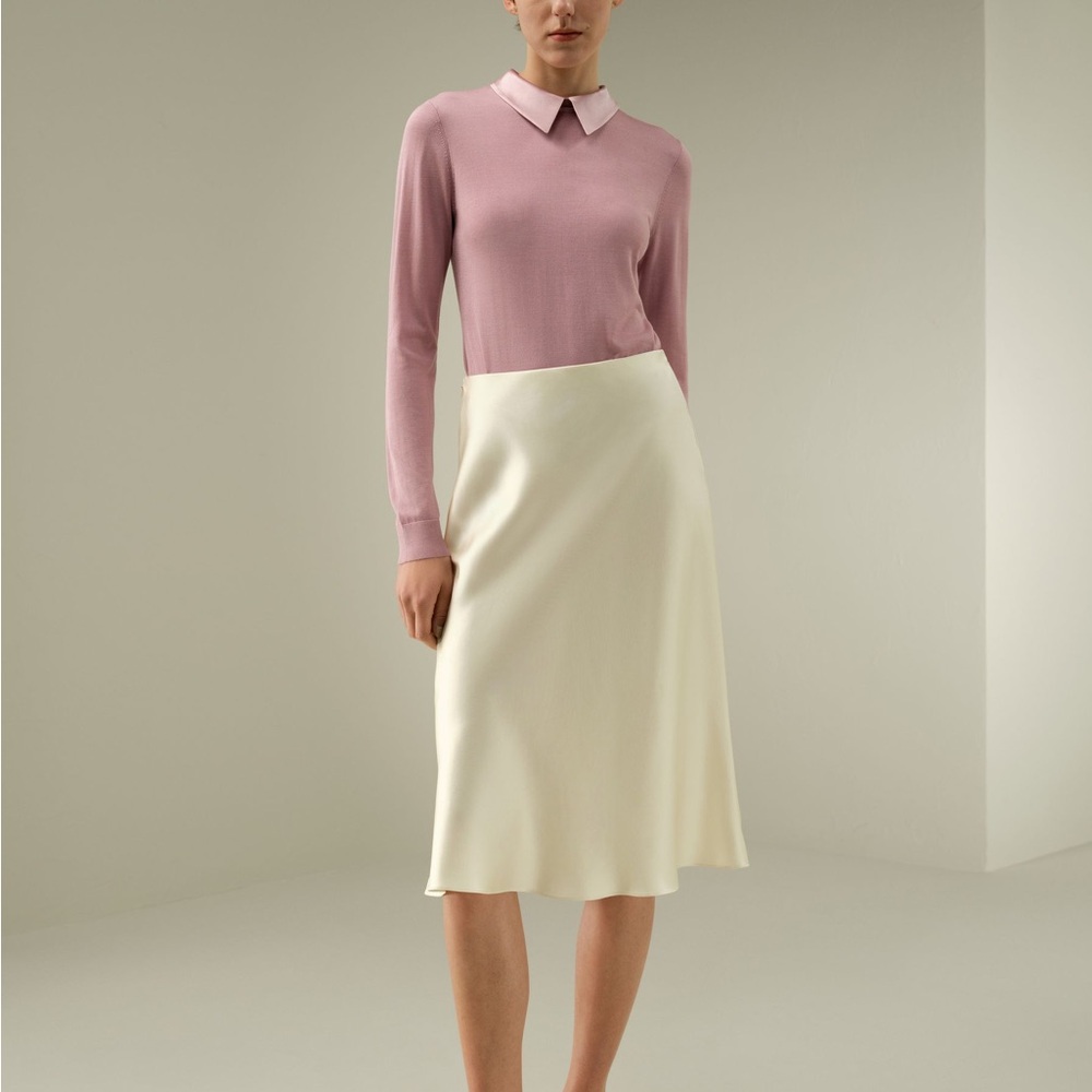 NEW Midi Silk Skirt